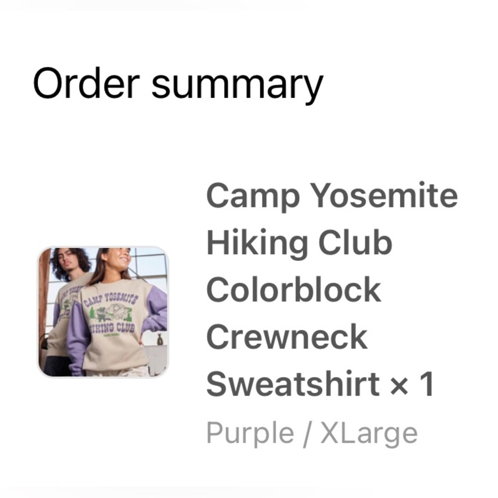 Parks Project Camp Yosemite Sweatshirt Size XL